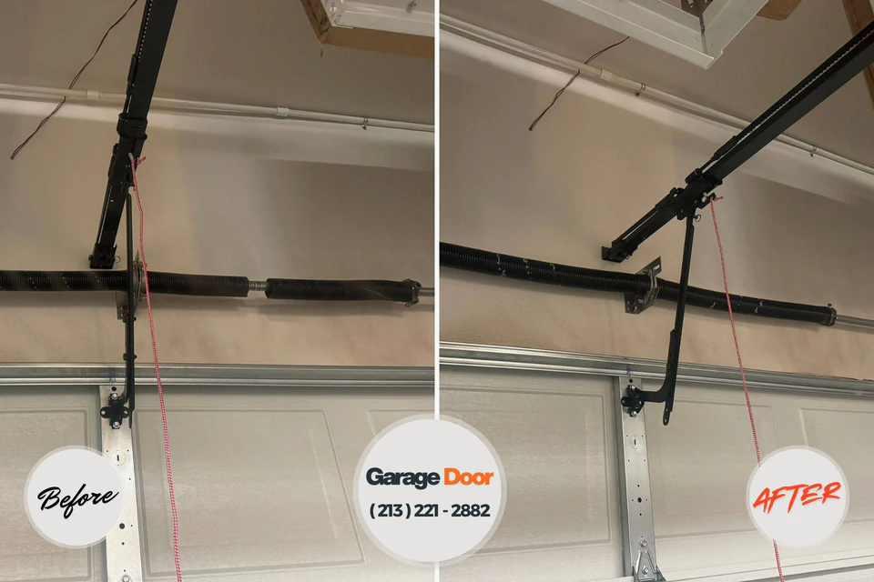 Before and after: garage door repair Stonewood, WV